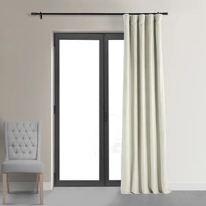 96” Velvet Blackout Curtains in Ivory